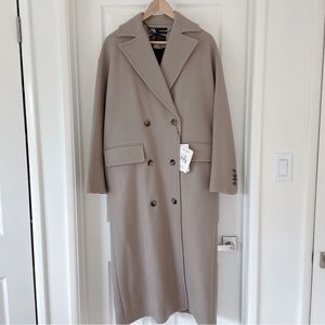 Zara Tan Double-Breasted Coat